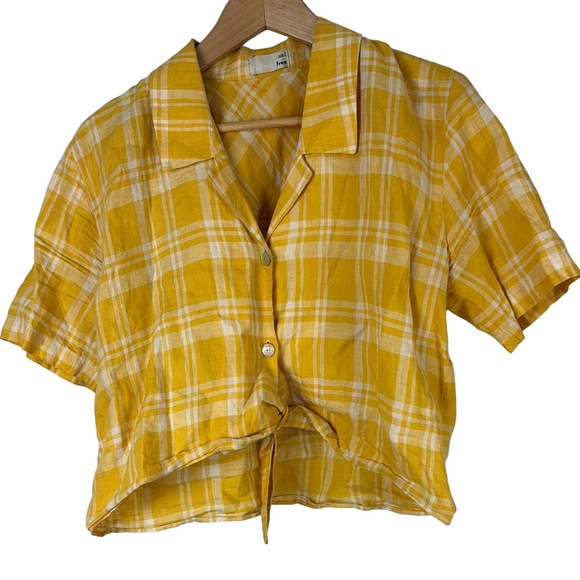 Wilfred Tops - ARITZIA Wilfred Free, Linen Tie-front Blouse, Size S
